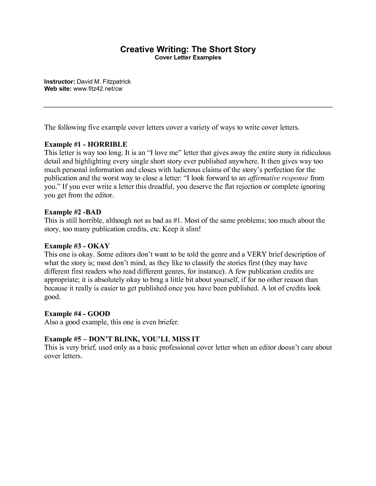 creative cover letter sample