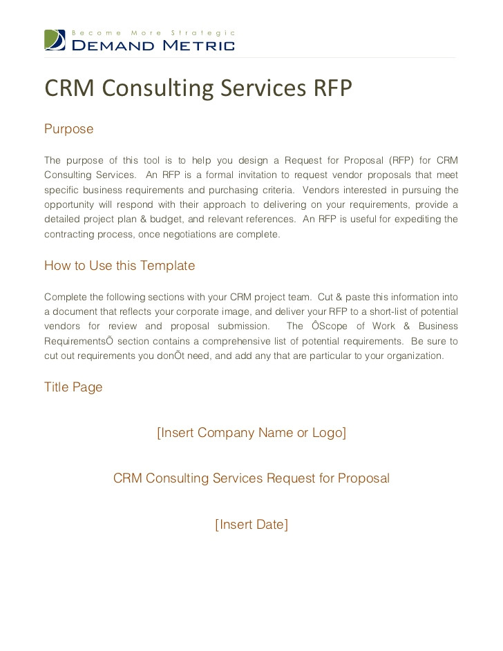 crm consulting services rfp