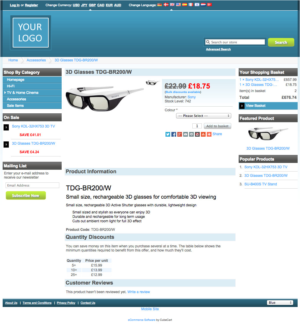 Cubecart Templates Kurouto Skins Cubecart