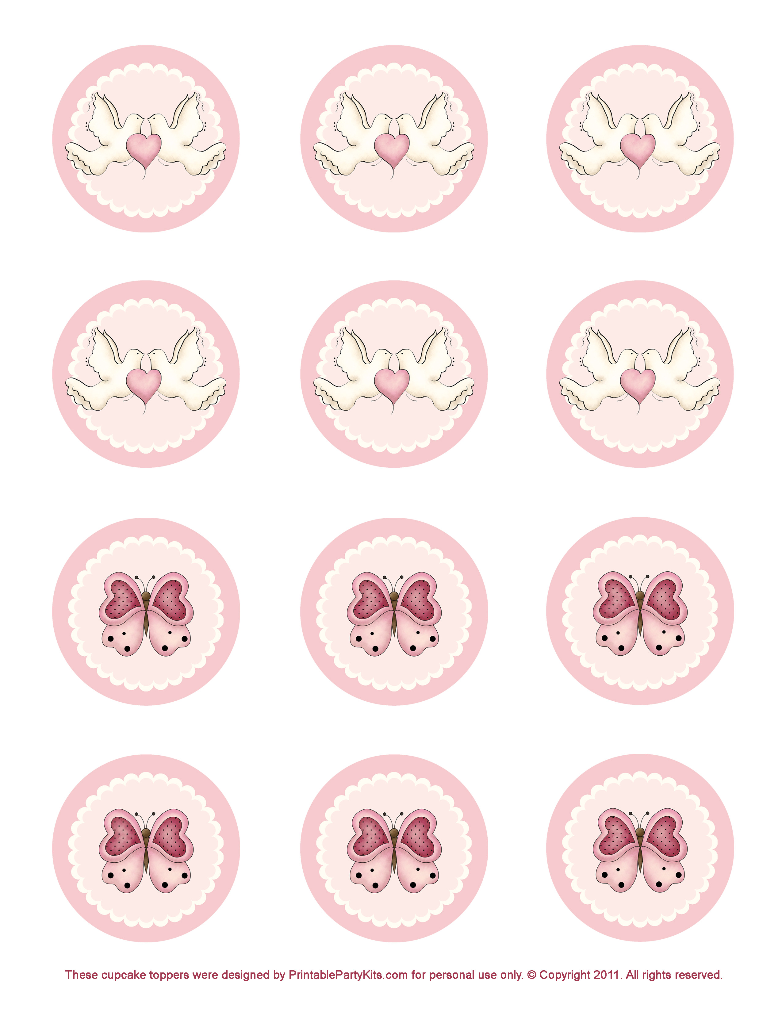 Cupcake Picks Template Free Romantic Cupcake Picks Printable Party Kits
