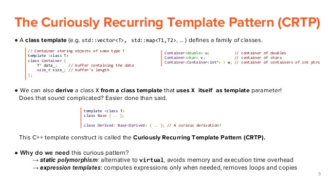 Curiously Recurring Template Pattern C the Curiously Recurring Template Pattern Static