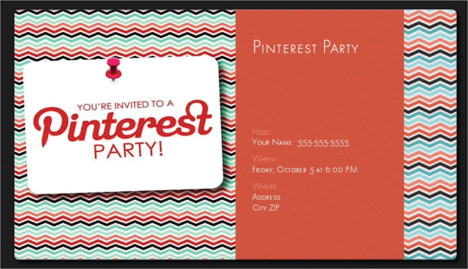 pinterest party evite template