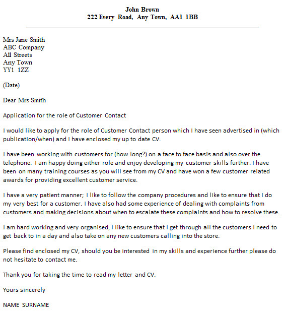 Customer Care Agent Cover Letter Customer Contact Agent Cover Letter Example Icover org Uk