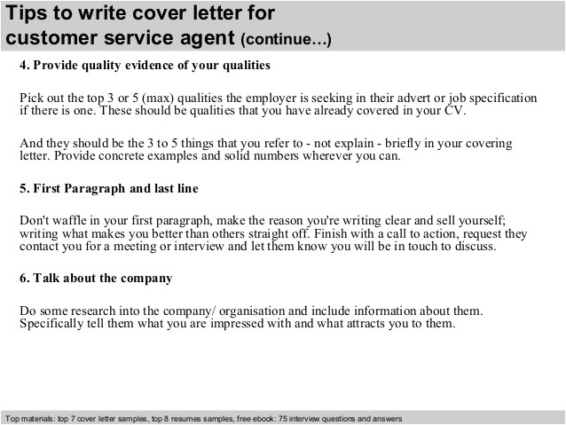 customer service agent cover letter