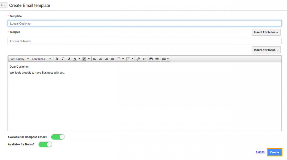 how do i setup custom email templates for my invoices