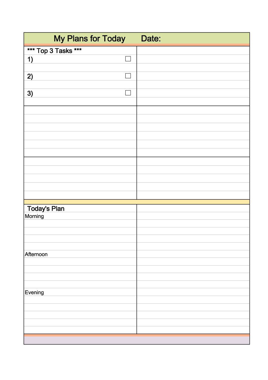 day planner template