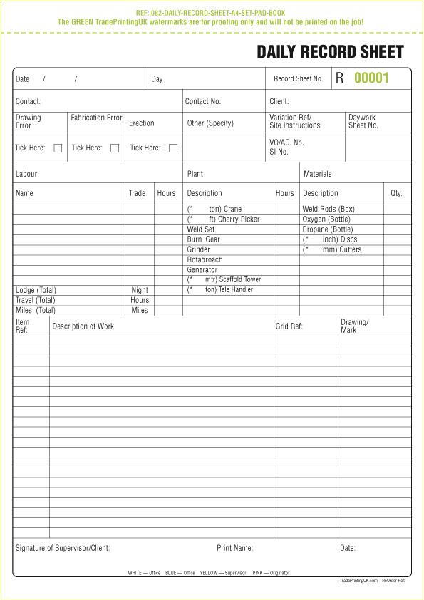 work forms ncr templates sets