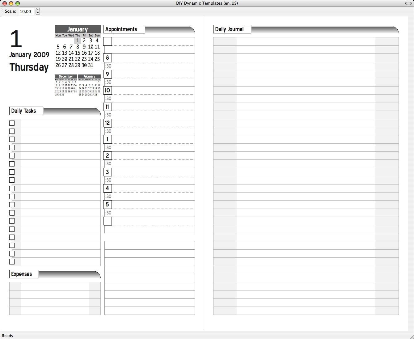 daytimer print your own planner pages