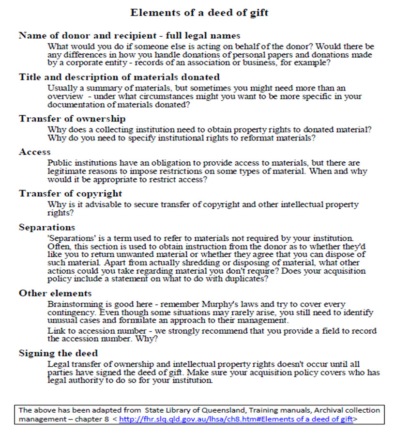 Deed Of Gift Template Australia June 2012
