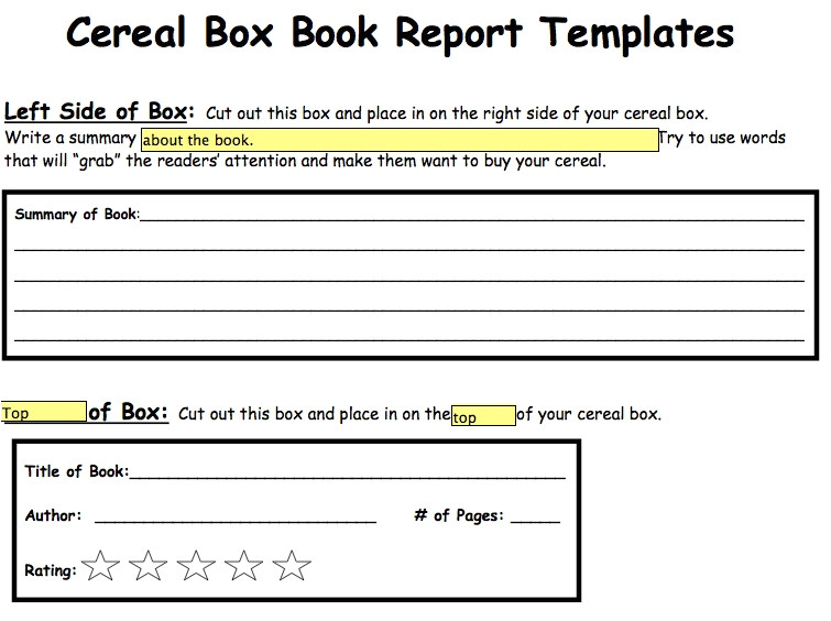 design your own cereal box template
