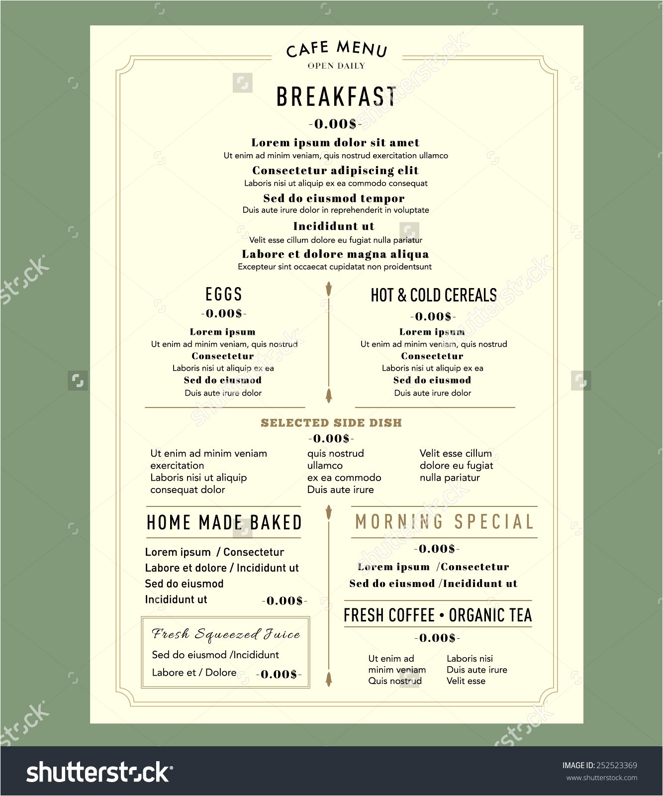 make your own menu template