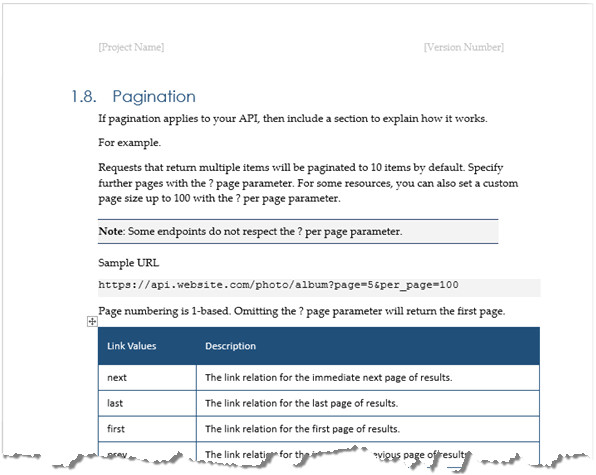 Developer Documentation Template Rest Web Api Documentation Template Ms Word