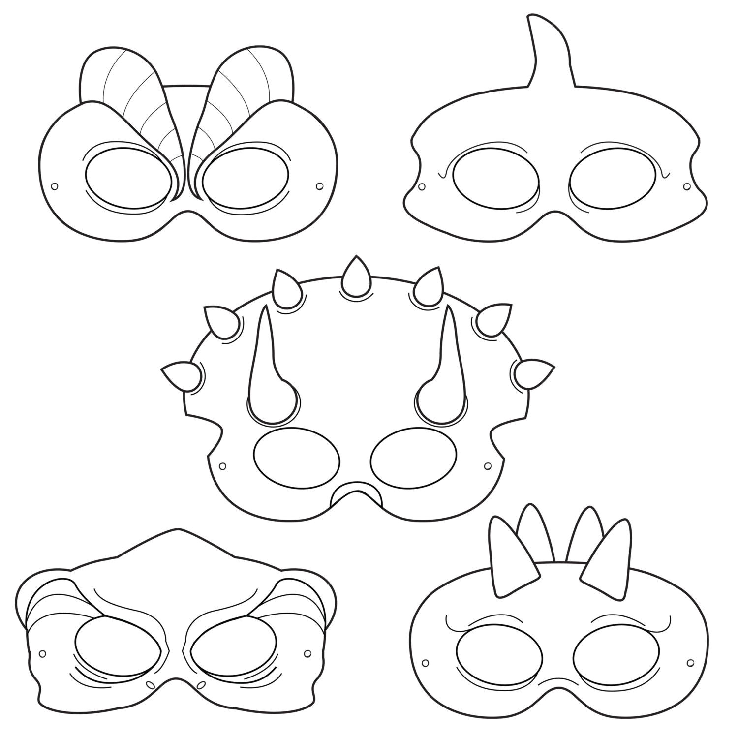 Dinosaur Mask Template Free Dinosaurs Printable Coloring Masks Dinosaur by