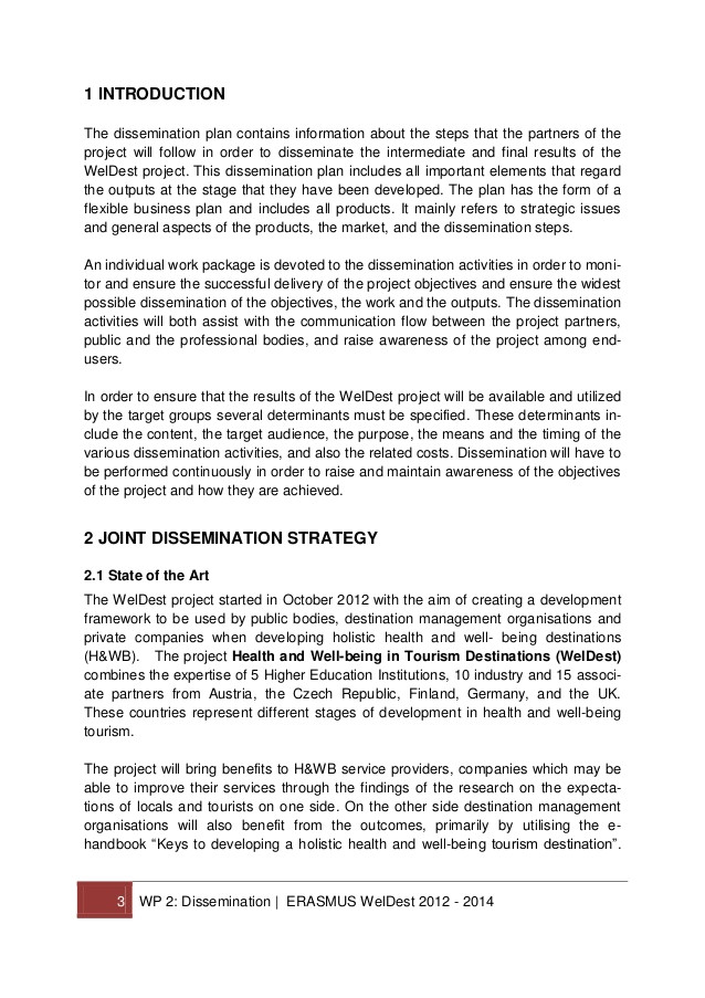 Dissemination Plan Template Weldest Dissemination Plan 2012 2014