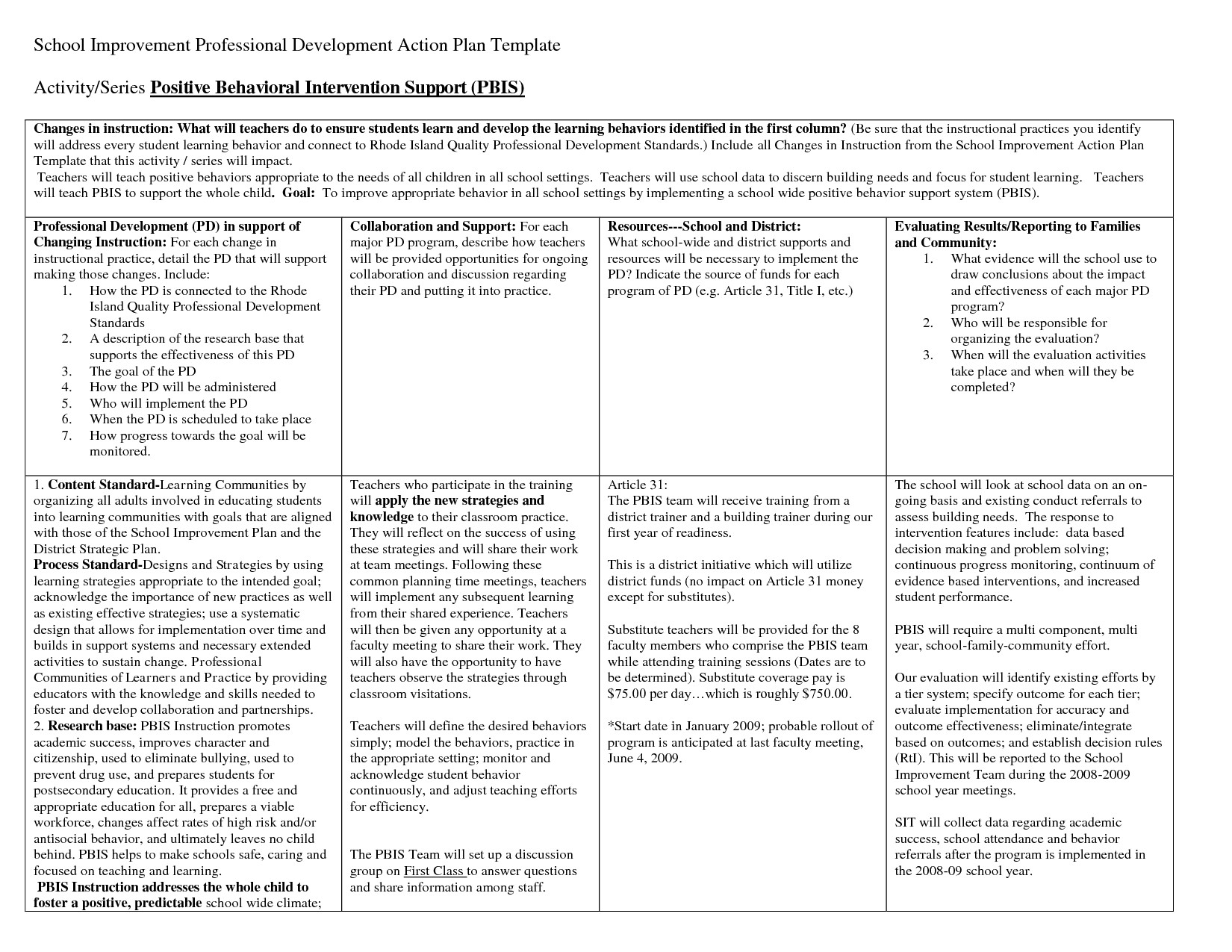 professional growth plan template for teachers