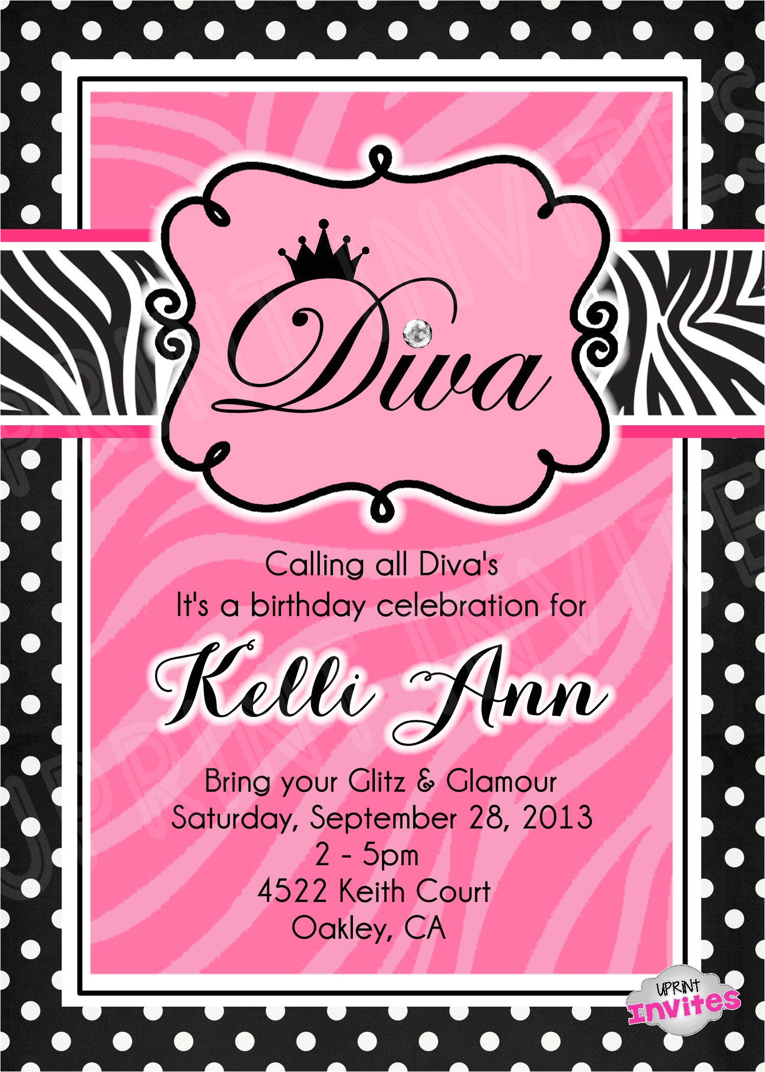 Diva Invitation Templates Diva Invitation Template 15 00 Www Facebook Com