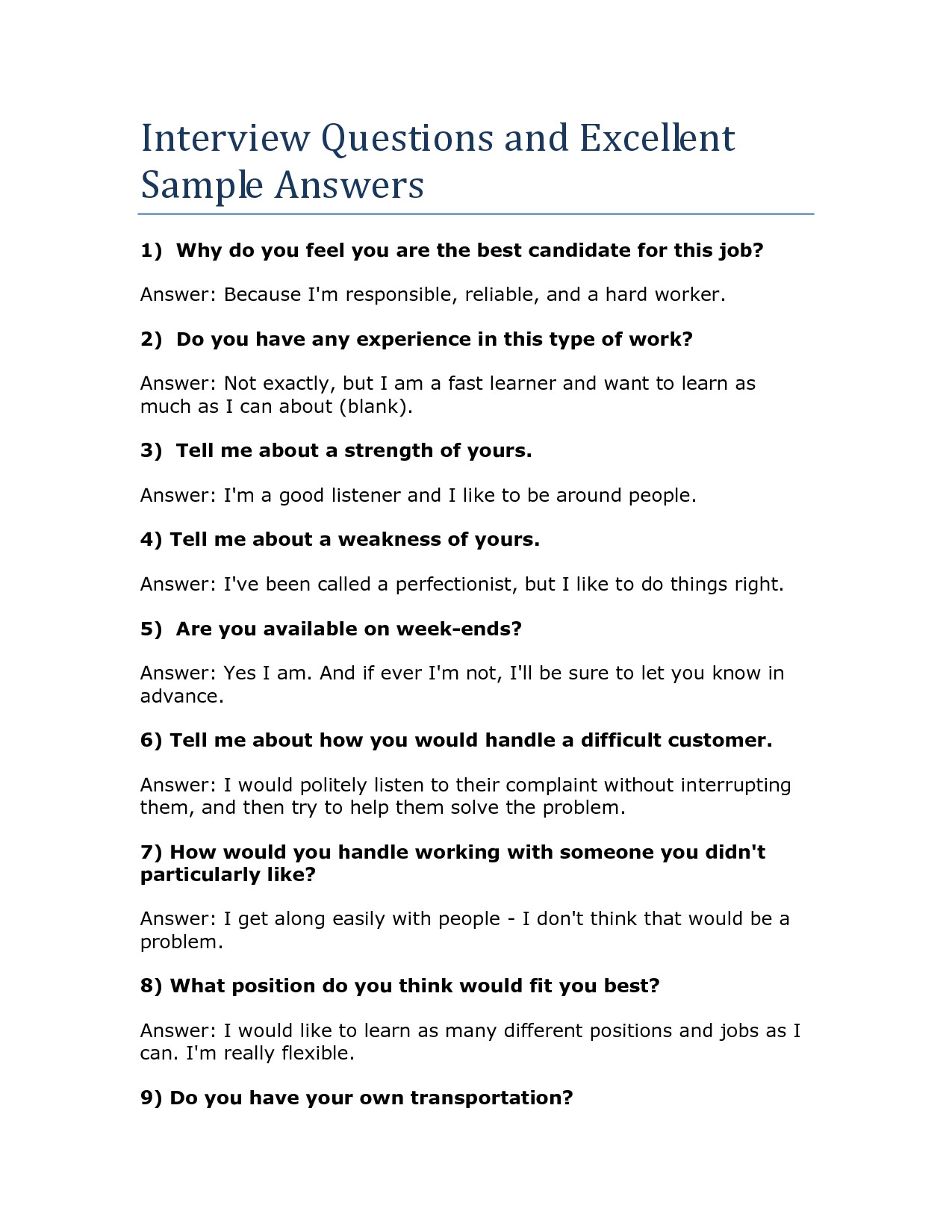 sample interview questions and answers sample interview questions and answers 36 do you bring a cover letter to an interview how to write 1275 x 1650