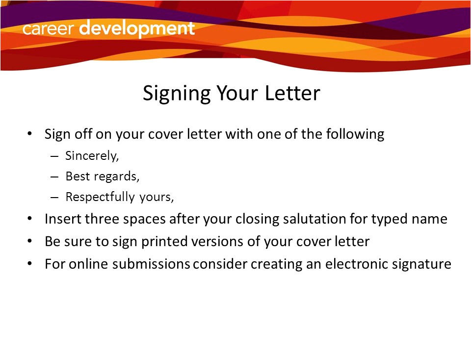 do you sign your cover letter