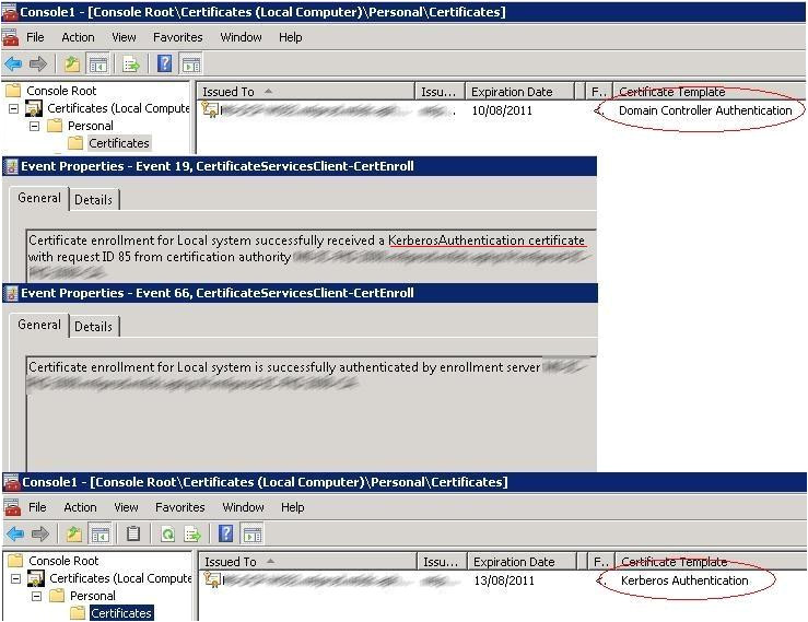 Domain Controller Certificate Template Ldap389domain Controller Certificates Kerberos