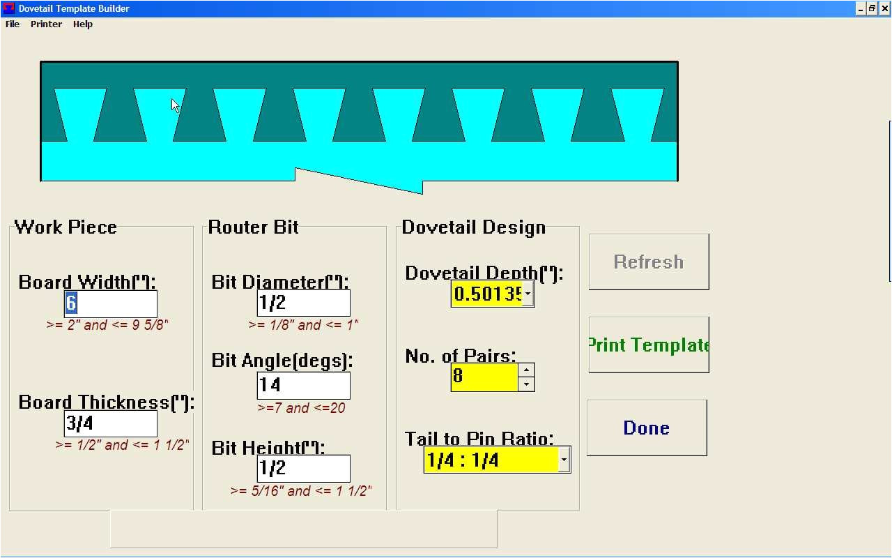 Dovetail Template Maker Dovetail Template Jig Templates Data