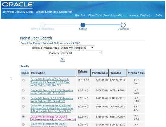 download oracle vm templates edelivery
