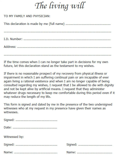 Downloadable Will Template 10 Living Will form Free Pdf Sample Templates