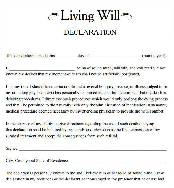 living will template