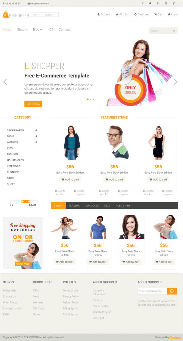 15 free ecommerce html5 css3 website templates