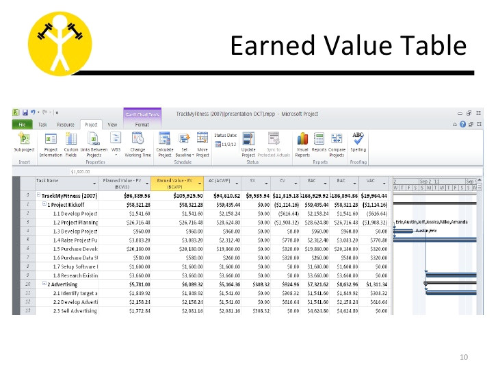 earned value report template