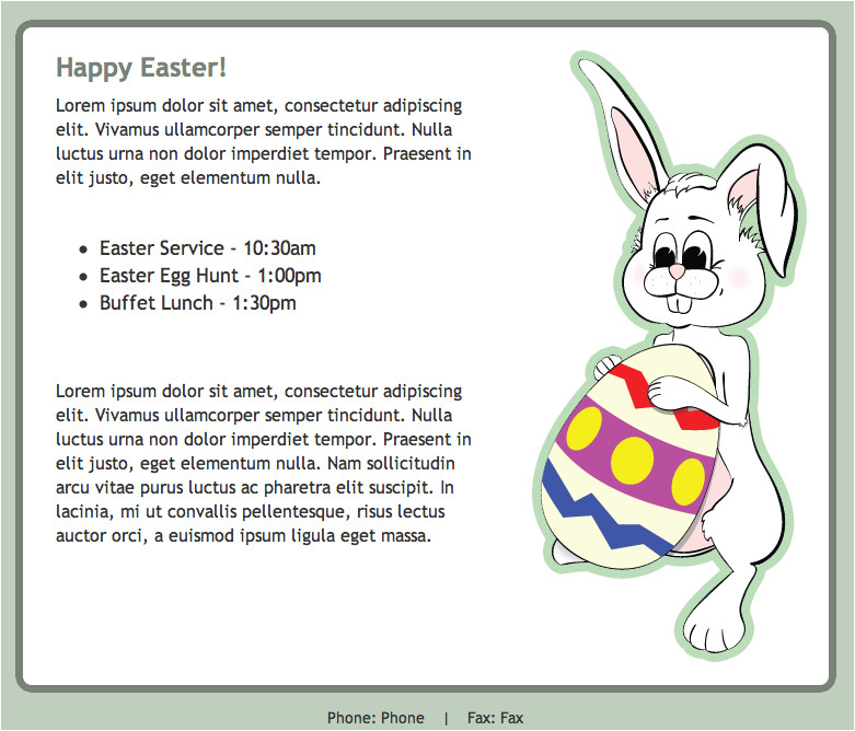 email newsletter templates for easter