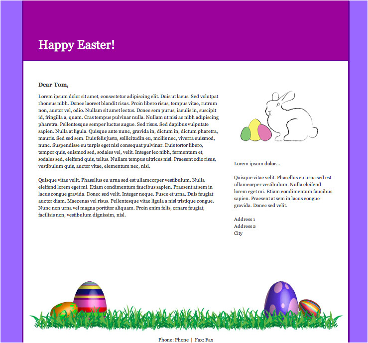 email newsletter templates for easter
