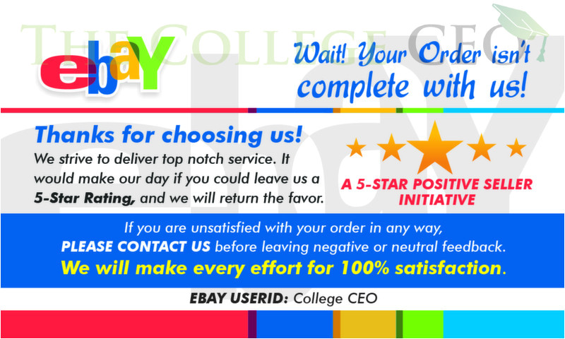 Ebay Feedback Request Template Ebay Seller Thank You Feedback Cards Template Free