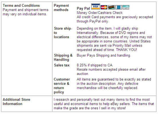 ebay seller feedback template