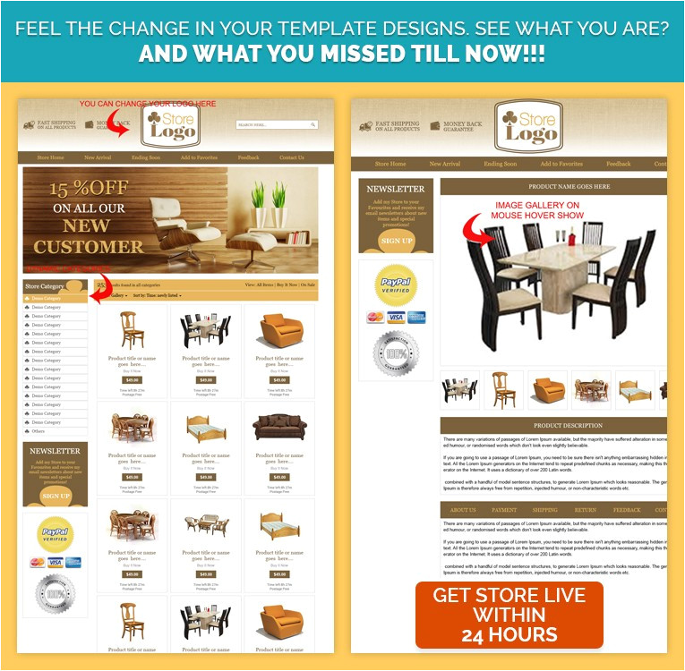 wooden theme ebay product description template ebay store listing template design