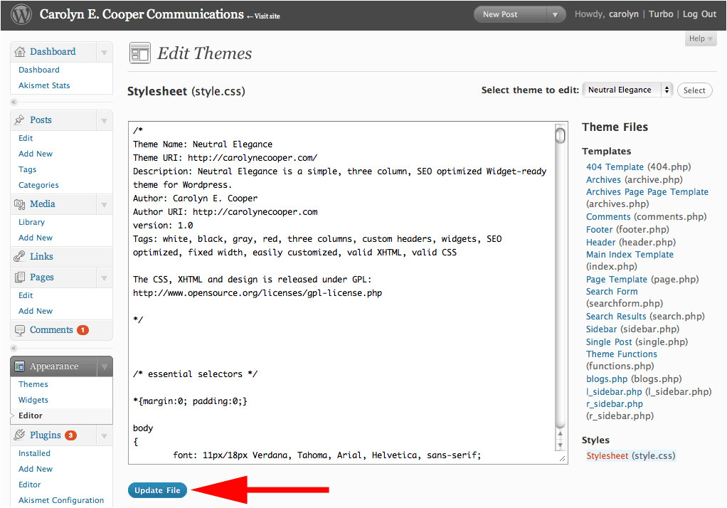 Editing Wordpress Templates 1 Editing WordPress Templates How to Change Your WordPress theme Background Css