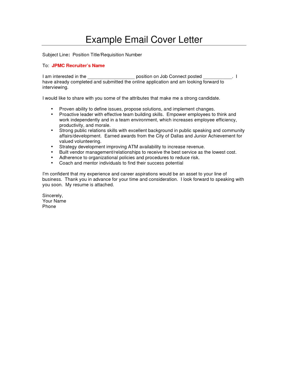 Emailing Cover Letter and Resume Body Of Email Cover Letter Email Sample Template Learnhowtoloseweight Net