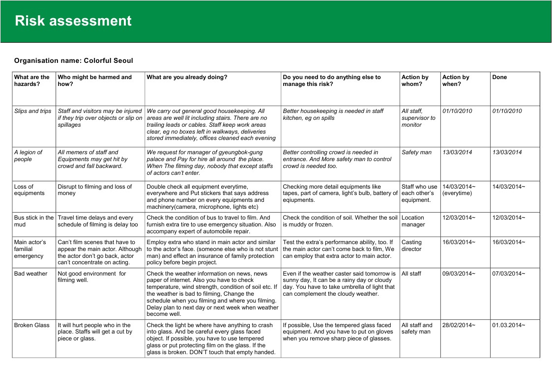 240214 health and safety policy risk assessment