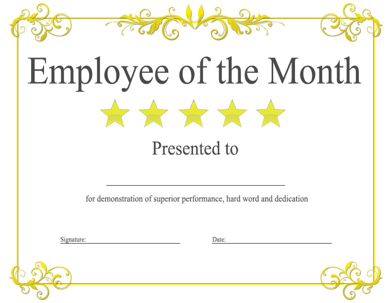 employee of the month template