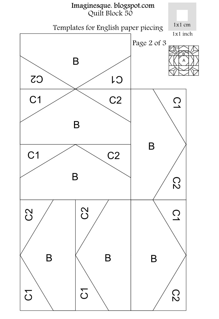 English Paper Piecing Templates Uk Imaginesque Quilt Block 50 Pattern English Paper