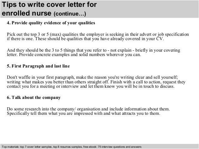 Enrolled Nurse Cover Letter Enrolled Nurse Cover Letter