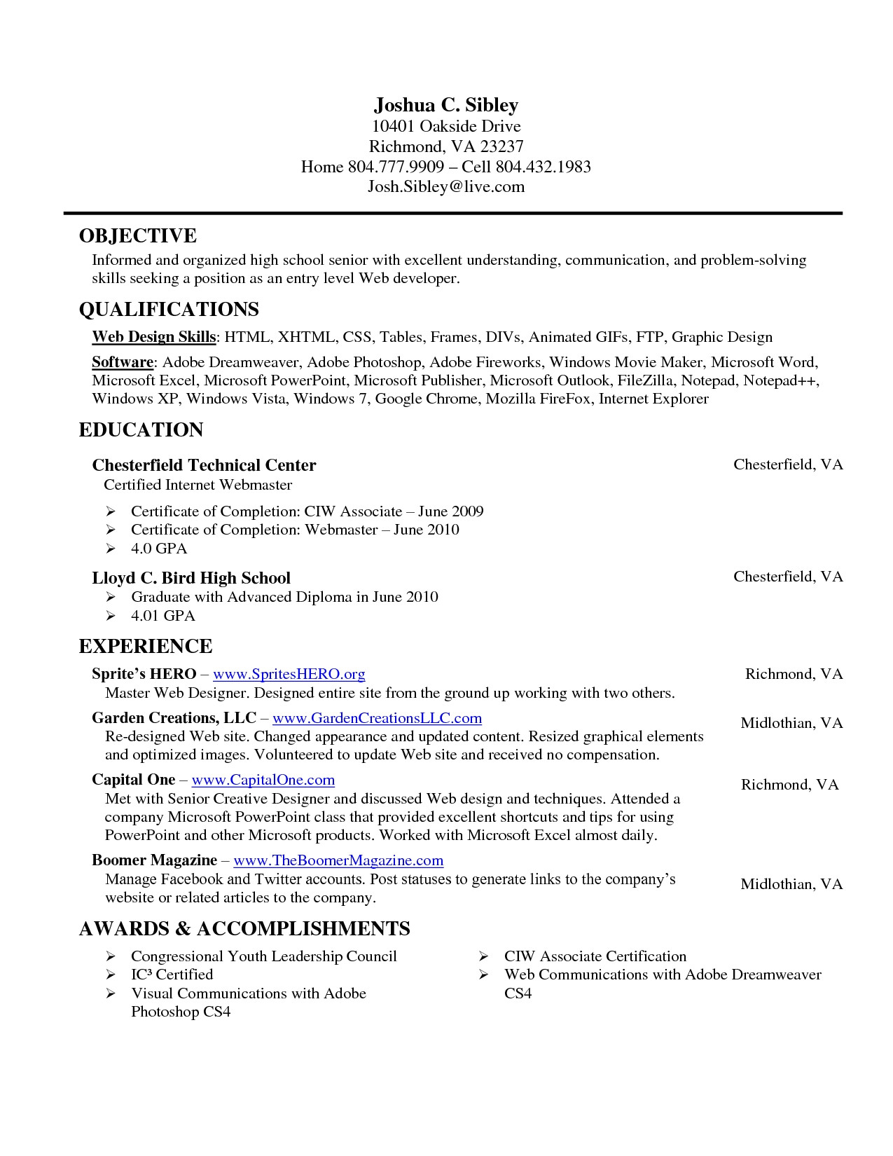 best s of entry level resume examples high school student entry level resume