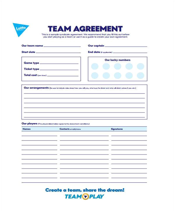 sample lottery syndicate agreement form