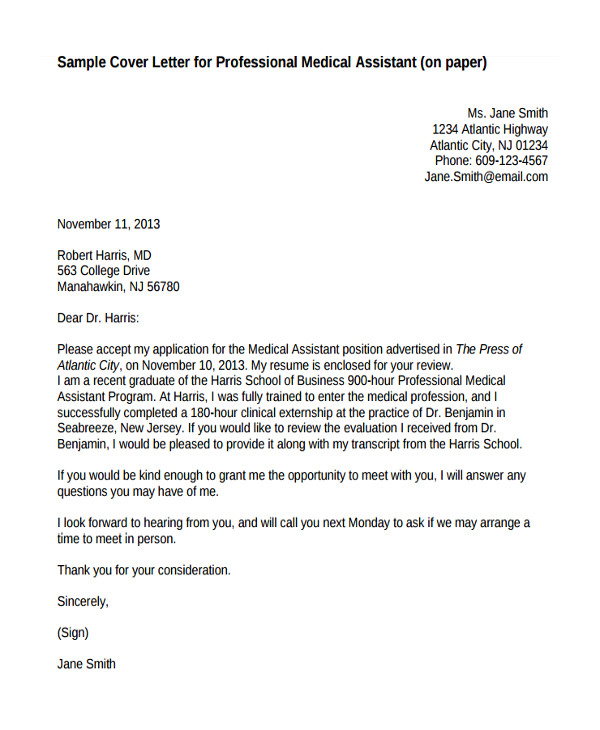 cover letter example template