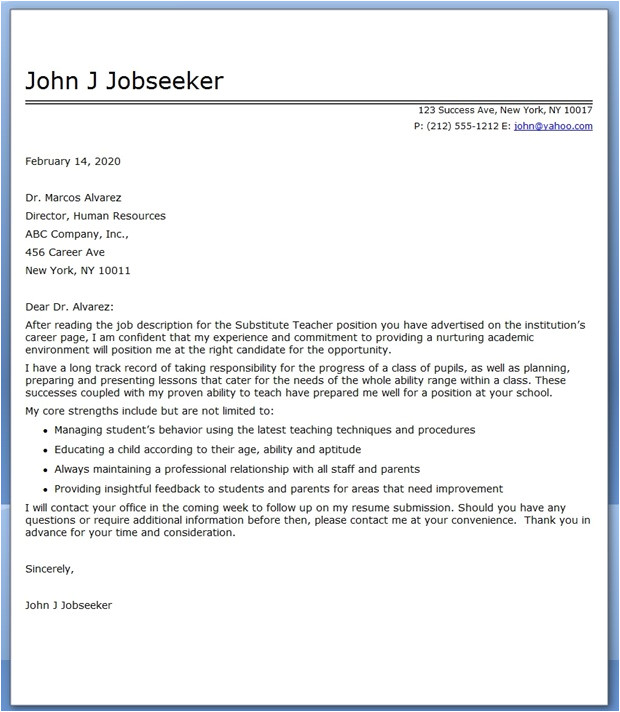 cover letter examples 2014