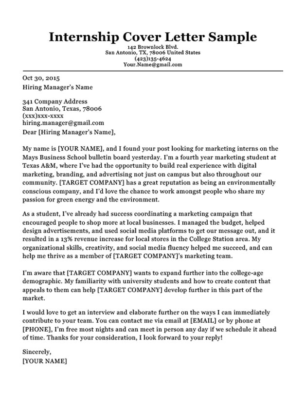Examples Of Cover Letters for College Students College Student Cover Letter Sample Tips Resume Companion