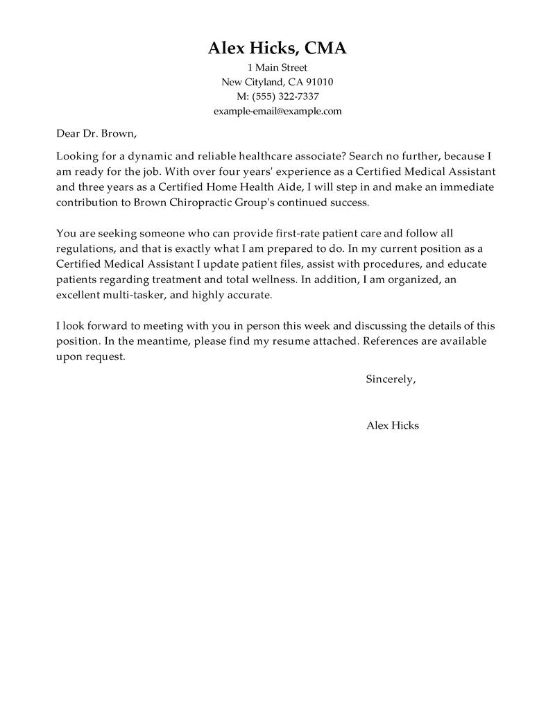 Examples Of Cover Letters for Healthcare Jobs Best Healthcare Cover Letter Examples Livecareer