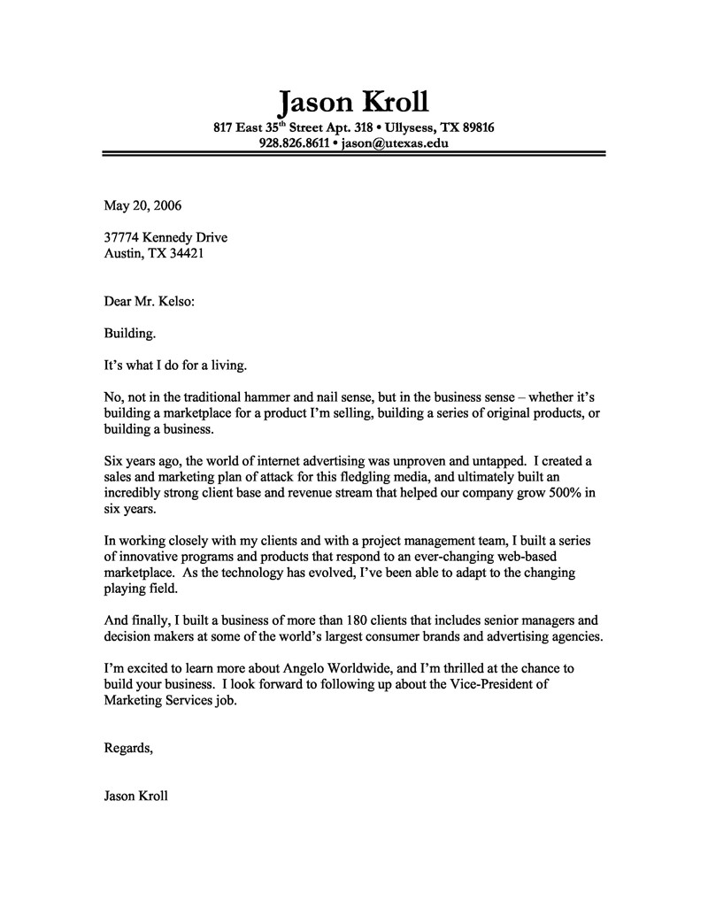 Examples Of Covers Letters Download Cover Letter Samples