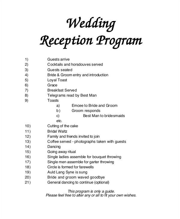 wedding program