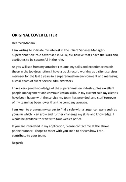 example expression of interest letter for a job