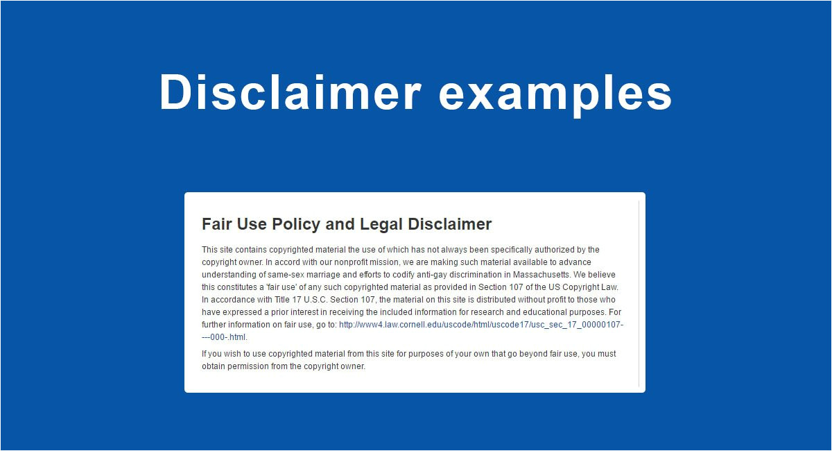 disclaimer examples